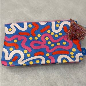 ipsy Blue and Red Cosmetic Bag for Stylish Organization